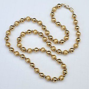 Vintage NAPIER Gold Tone Bead Necklace